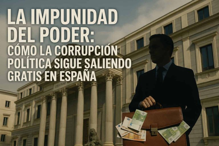 Hombre de traje con un maletín del que asoman billetes, ante el Congreso de los Diputados